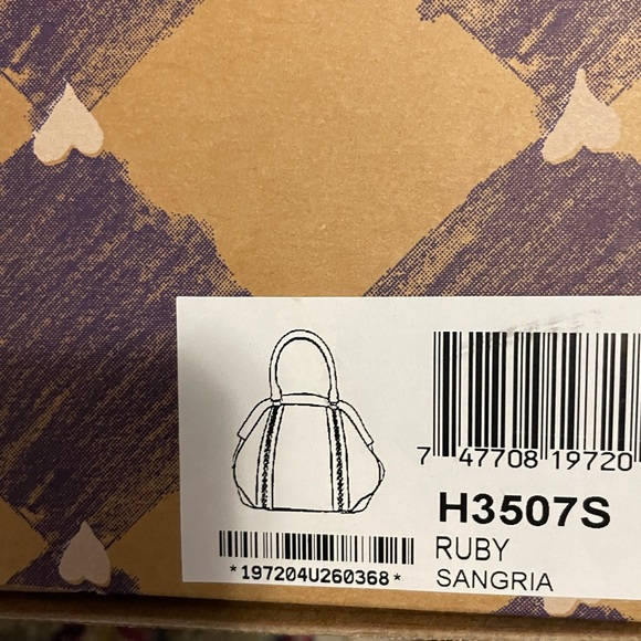 Maroon leather Brighton bag with dust cover and box 8”Hx 11.5”Wx 3.5”D - Picture 7 of 7